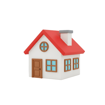 3D Cartoon House Illustration png