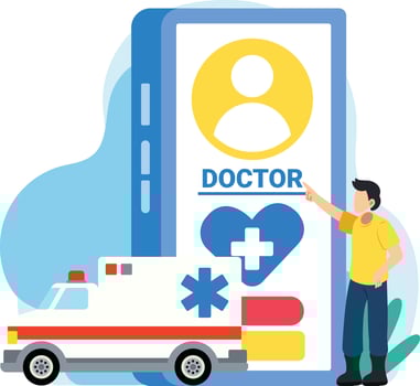 Online doctor consultation mobile app illustration vector