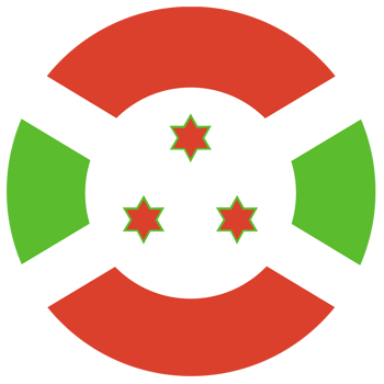 Circle shape of Burundi flag isolated, emblem, button. png
