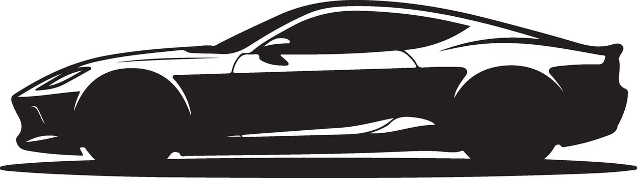 A dynamic silhouette of a sports car isolated on white background vector