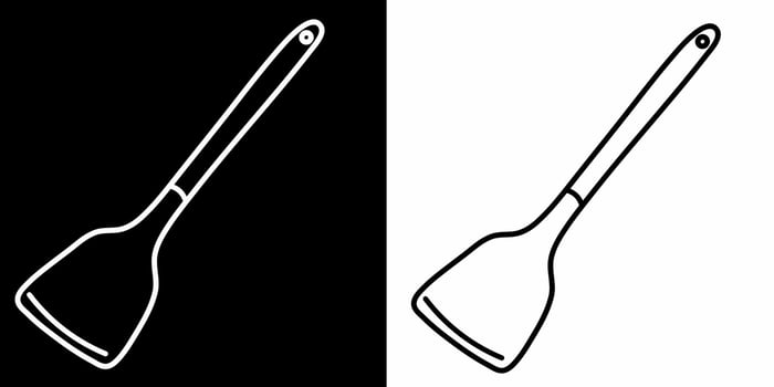 Spatula Line Icon - Kitchen Utensil Outline vector