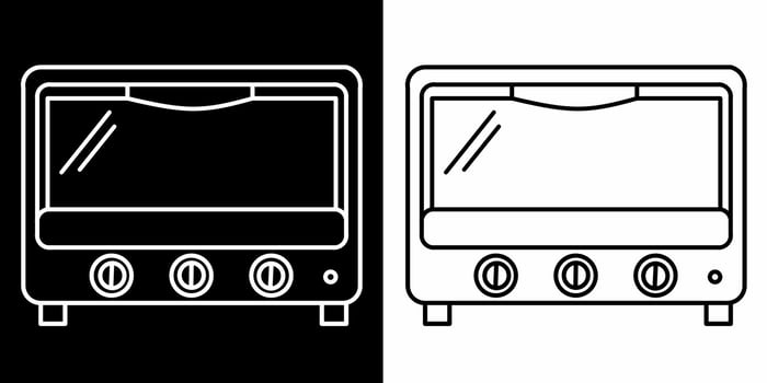 Minimalist Oven Illustration - Black and White Kitchen Appliance vector