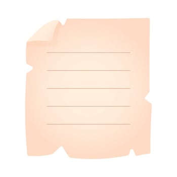 Torn paper note with beige color and lines vector