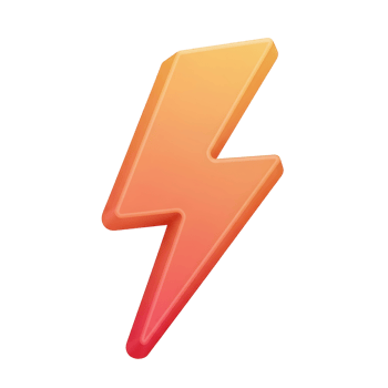 Orange lightning bolt png