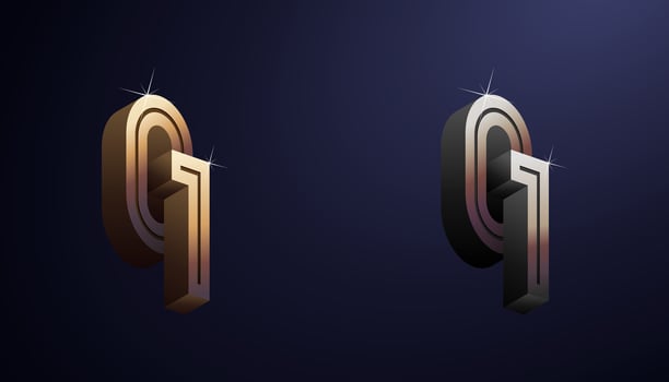 3d Year Anniversary Gold Metal Colour 1st, 1st Happy Anniversary with Elegant Colour, Luxury and Modern. vector