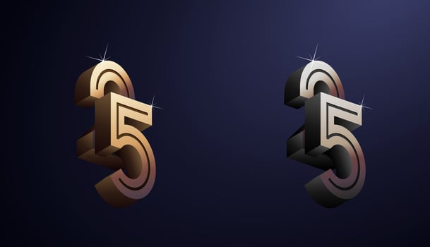 3d Year Anniversary Gold Metal Colour 25th, 25th Happy Anniversary with Elegant Colour, Luxury and Modern. vector