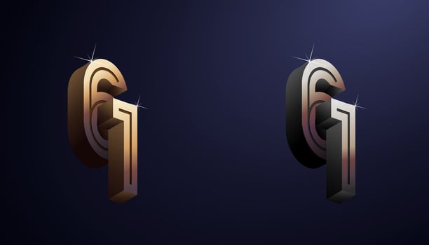 3d Year Anniversary Gold Metal Colour 61th, 61th Happy Anniversary with Elegant Colour, Luxury and Modern. vector