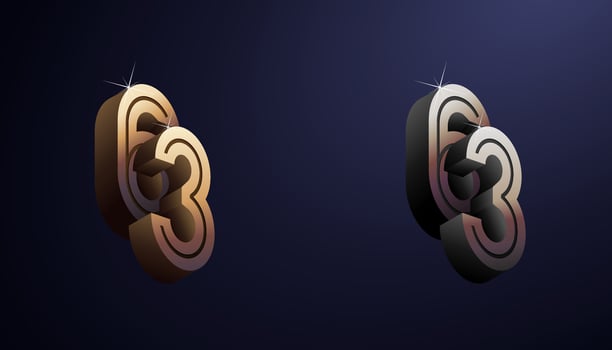 3d Year Anniversary Gold Metal Colour 63th, 63th Happy Anniversary with Elegant Colour, Luxury and Modern. vector