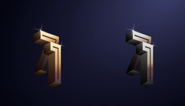 3d Year Anniversary Gold Metal Colour 71th, 71th Happy Anniversary with Elegant Colour, Luxury and Modern. vector