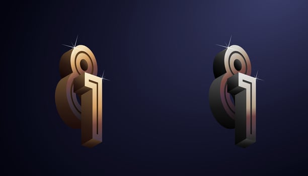 3d Year Anniversary Gold Metal Colour 81th, 81th Happy Anniversary with Elegant Colour, Luxury and Modern. vector