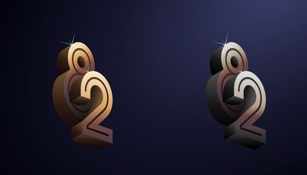3d Year Anniversary Gold Metal Colour 82th, 82th Happy Anniversary with Elegant Colour, Luxury and Modern. vector