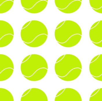 Seamless Green Tennis Ball Pattern - Sports Background Design vector
