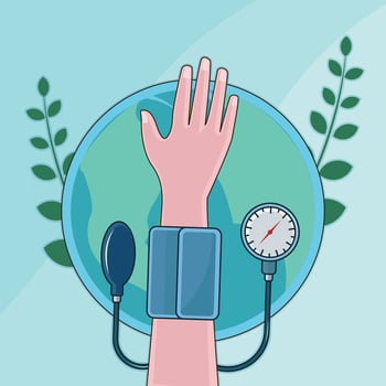 Blood Pressure Measurement illustration template graphic design . Medical Examination and Diagnosis for health idea with backgrounds in flat style vector