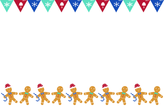 frame background with bunting and gingerbread png