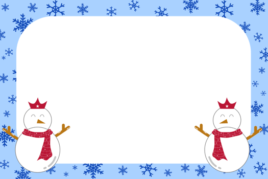 blue frame background Decorated with snowflakes and snowman png