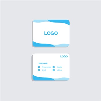 business card with a blue and white design vector