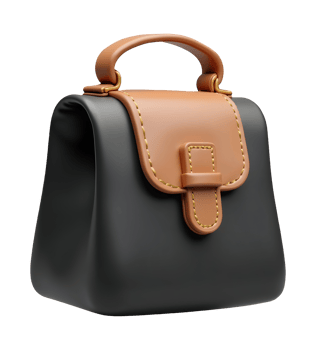Elegant black brown handbag for women expresses chic and timeless style png