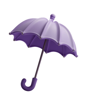 Bright purple umbrella provides cheerful shelter. delightful weather accessory png