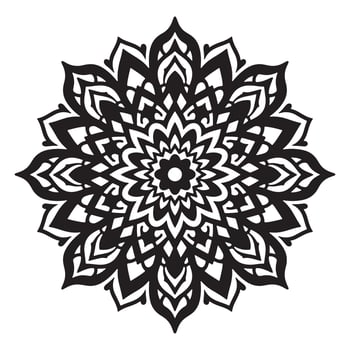 shadow lotus mandala bold symmetry in black Ink vector
