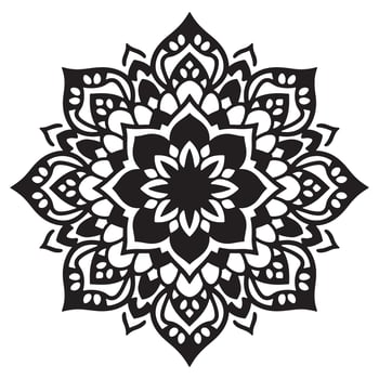 Intricate Black White Mandala for Mindful Art and Design vector