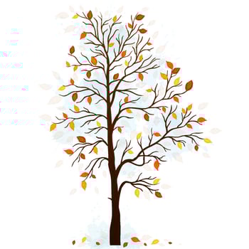 Autumn tree on a white vector