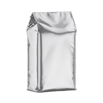 Blank square pouch isolated on transparent background for food product packaging png