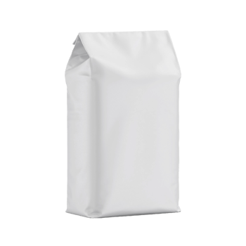 Blank white paper bag isolated on transparent background for product packaging png