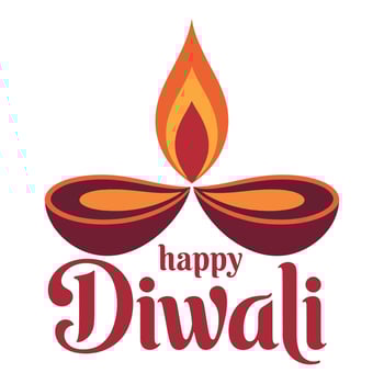 Elegant Flat Happy Diwali Design. vector