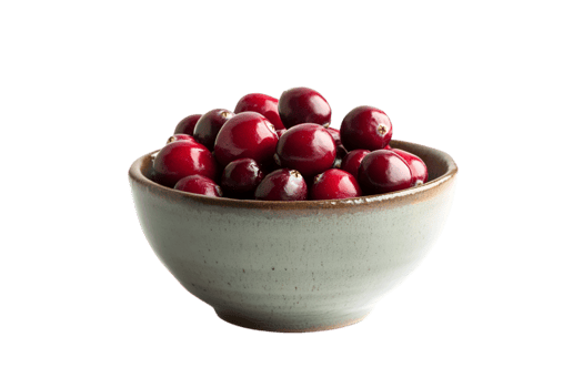 Fresh Cranberries in a Bowl Healthy Snack Food png