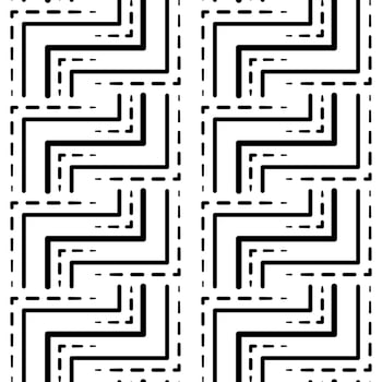 Abstract seamless pattern with black squared. Mosaic square tile. Geometric grid pattern. Complicated texture background. Clear strict ornament. Monochrome black design for web, textile, etc. vector