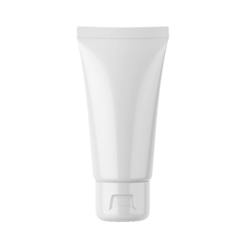 White plastic tube isolated on transparent background for cosmetic product mockup png