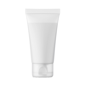 White plastic cosmetic cream tube isolated on transparent background for mockup png