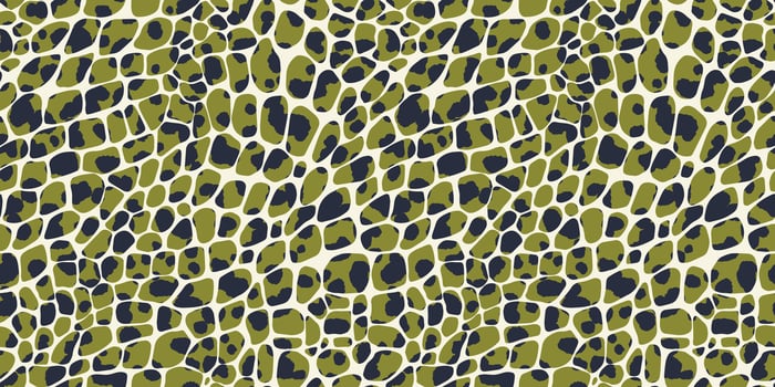 Hand Drawn animal jungle and fur print seamless pattern with nature whimsical shapes, spots, dots and lines with textures. Vibrant jungle boho print. Modern exotic collage geometric illustration vector