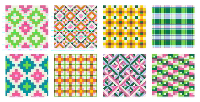 Colorful geometric patterns collection vector