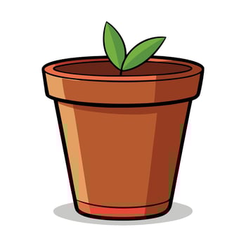 A plant pot with a green sprout in it vector