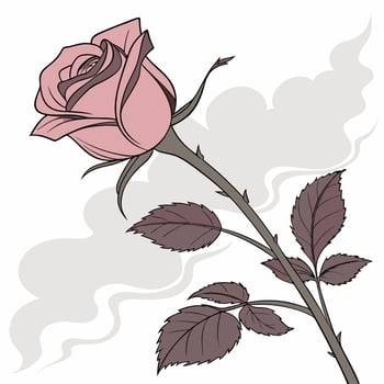 A rose with smoke coming out of it vector
