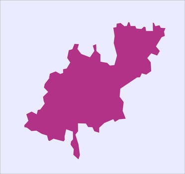 Shahjahanpur District Map of Uttar Pradesh, India vector