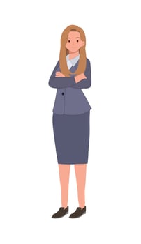 Confident businesswoman concept. Attractive successful business woman. Flat illustrations. vector