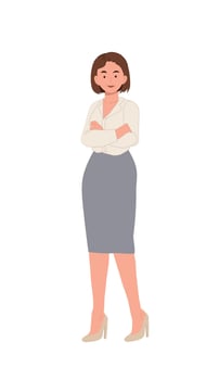 Confident businesswoman concept.Attractive successful business woman. Flat cartoon illustrations. vector
