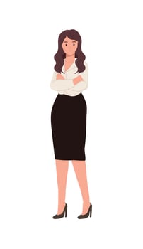 Confident businesswoman concept. Attractive successful business woman. Flat cartoon illustrations. vector