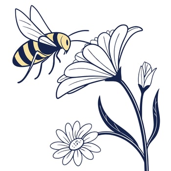 Bee and flower vector