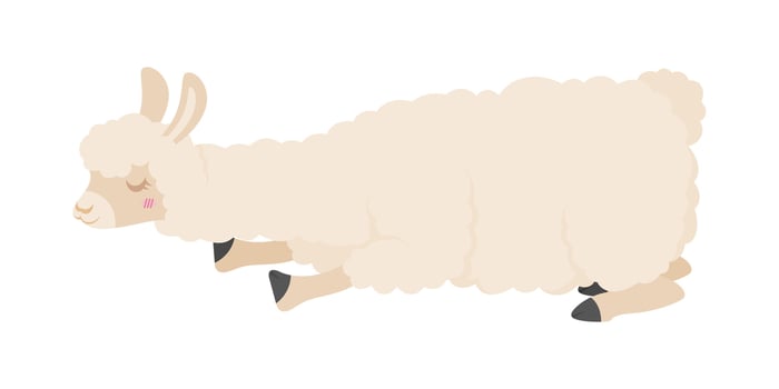 Cute Alpaca Sleeping vector