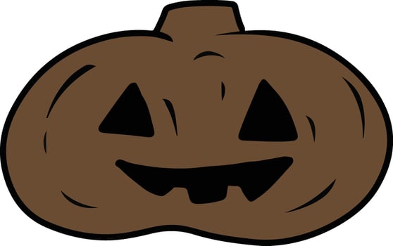 halloween cake pumpkin head vector