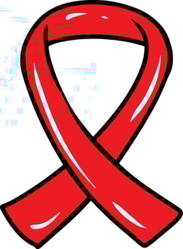 red ribbon world aids day illustration vector