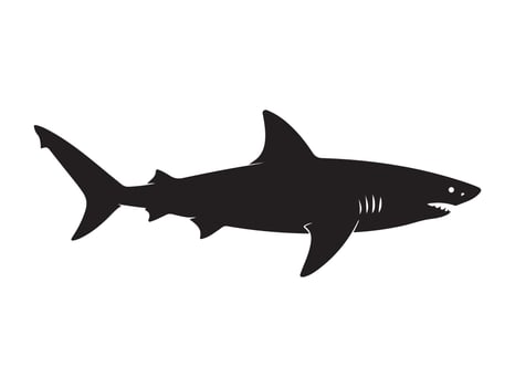 Two Black Dolphin Silhouettes Leaping vector