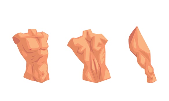 Body Parts with Torso and Muscled Leg Set vector