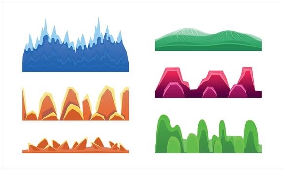 Colorful mountain and terrain graphics vector