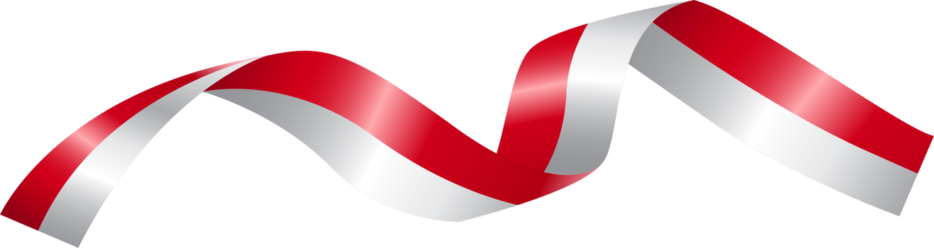 Wavy Red and White Indonesian Flag png