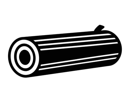 Simple Black and White Illustration of a Single Log Lying Horizontally, Rustic and Minimalist Style, Perfect for a Nature or Forestry Theme vector