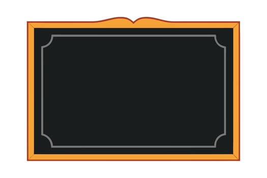 Elegant Black Blank Blackboard with Ornate Gold Frame, Perfect for Menus, Announcements, or Vintage-Style Designs, Creating a Rustic and Sophisticated Mood. vector